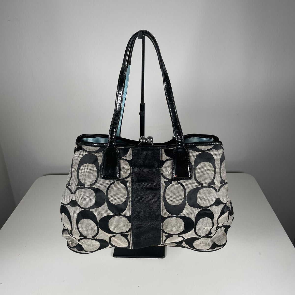 Coach Black Signature Monogram Shoulder Bag E1093-F1533