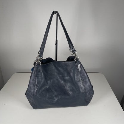 Coach Navy Leather 3 Compartment Shoulder Bag Handbag Purse A2032-91133