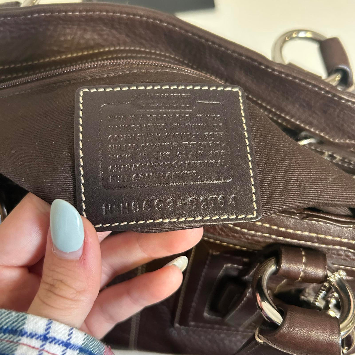 Coach Hampton Brown Pebble Leather Satchel Tote Shoulder Bag H0693-92764