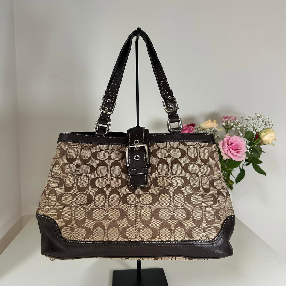 Coach Hampton Brown Signature Satchel H0872-F12643