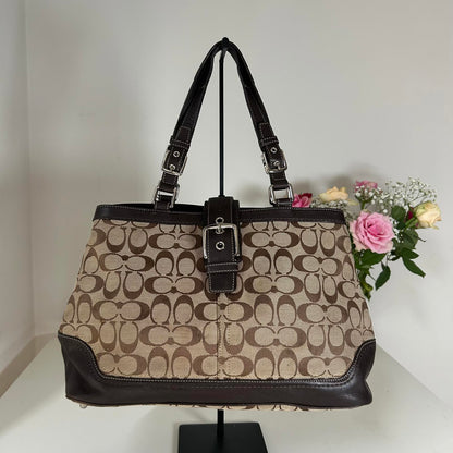 Coach Hampton Brown Signature Satchel H0872-F12643