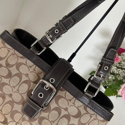 Coach Hampton Brown Signature Satchel H0872-F12643