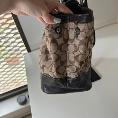 Coach Hampton Brown Signature Satchel H0872-F12643