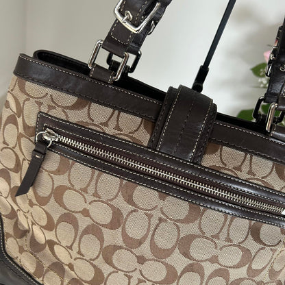 Coach Hampton Brown Signature Satchel H0872-F12643