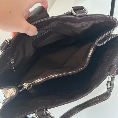 Coach Hampton Brown Signature Satchel H0872-F12643