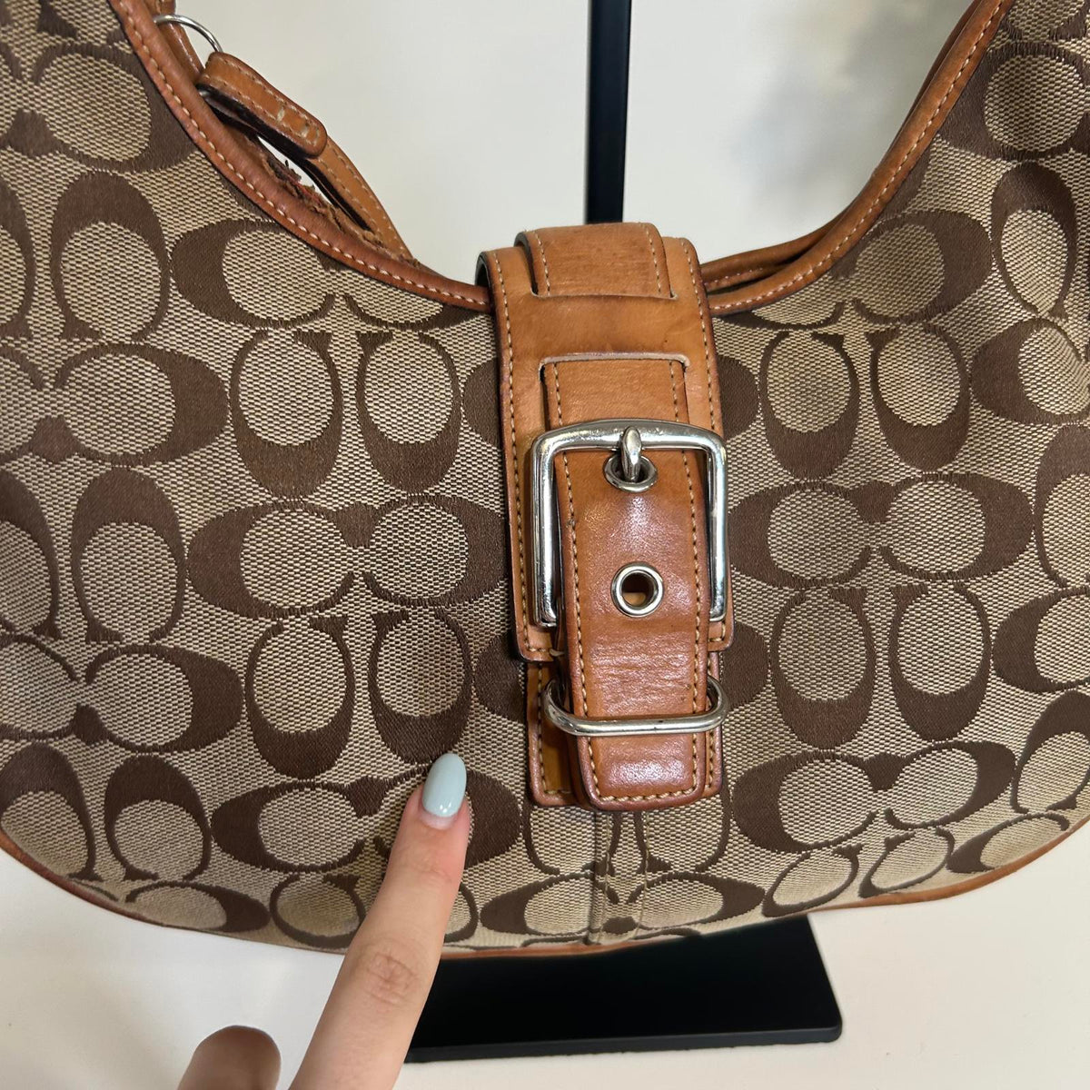 Coach Brown Horseshoe Monogram Shoulder Bag E04J-6363