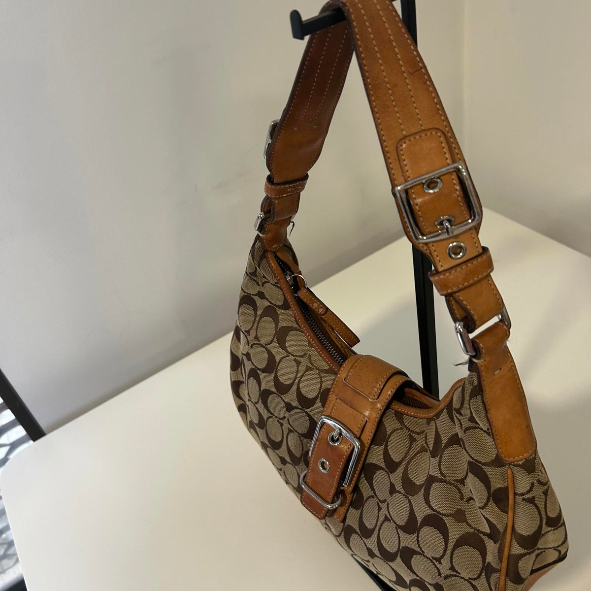 Coach Brown Horseshoe Monogram Shoulder Bag E04J-6363