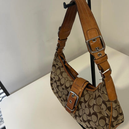 Coach Brown Horseshoe Monogram Shoulder Bag E04J-6363