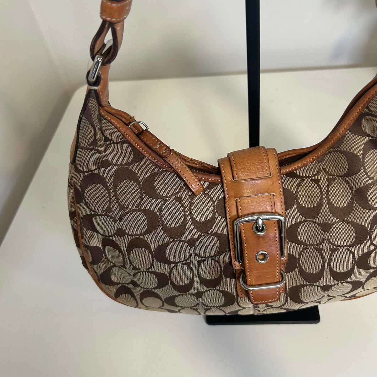 Coach Brown Horseshoe Monogram Shoulder Bag E04J-6363