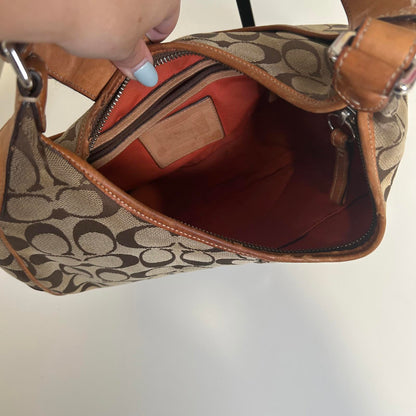 Coach Brown Horseshoe Monogram Shoulder Bag E04J-6363