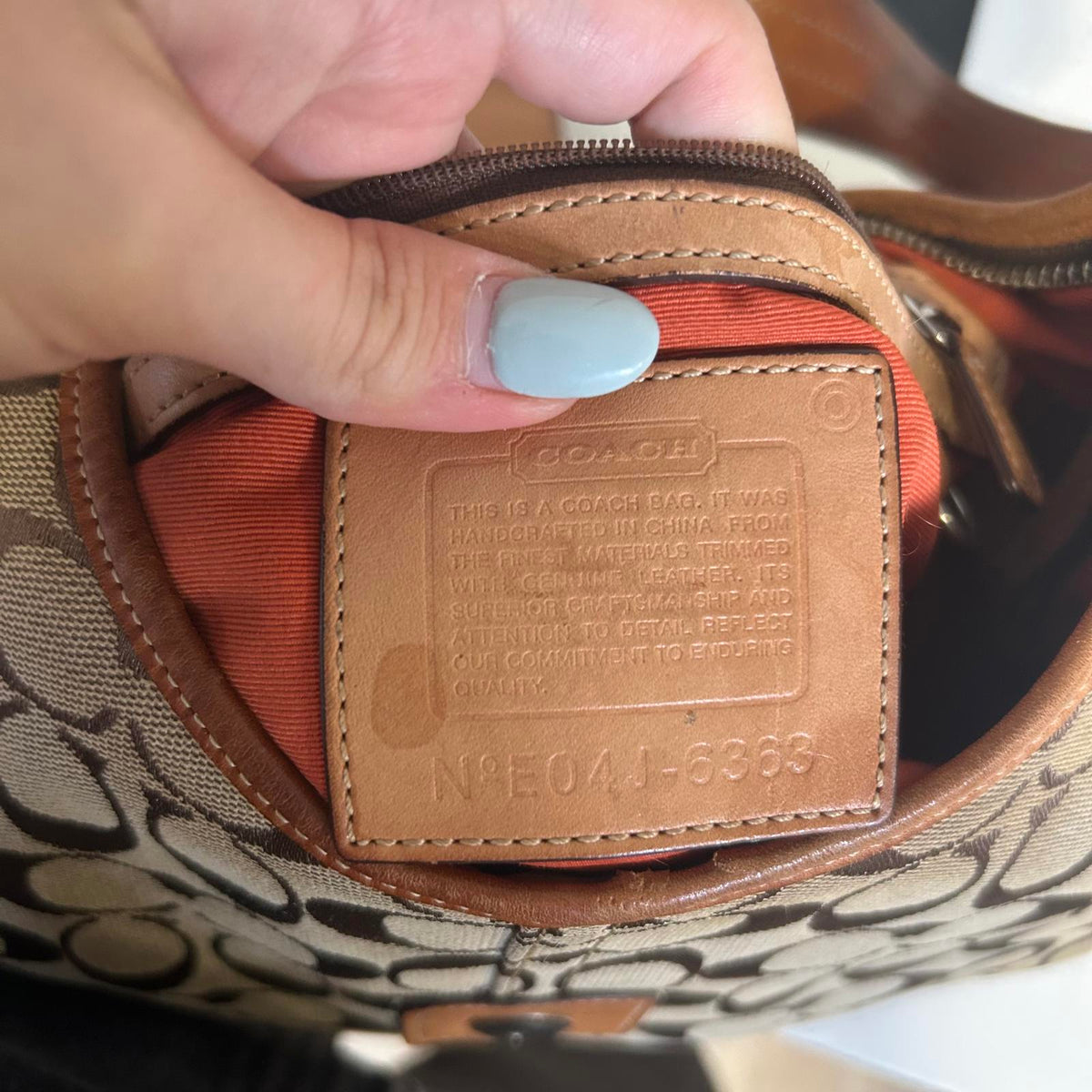 Coach Brown Horseshoe Monogram Shoulder Bag E04J-6363