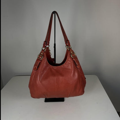 Coach Madison Maggie Red Orange Leather Hobo Bag F1168-16503
