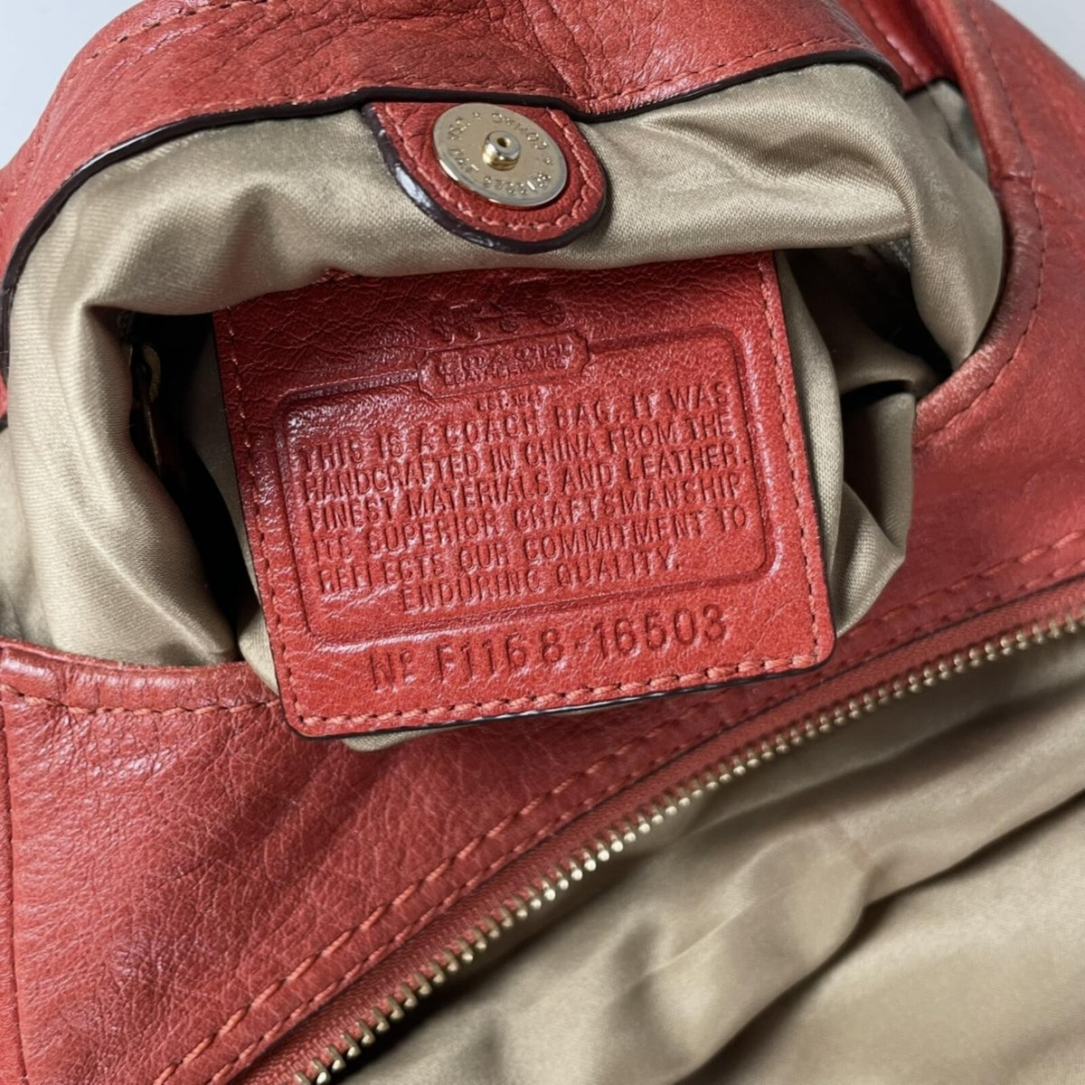 Coach Madison Maggie Red Orange Leather Hobo Bag F1168-16503