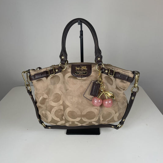Coach Beige Signature Monogram Shoulder Bag H1182-18650