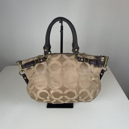 Coach Beige Signature Monogram Shoulder Bag H1182-18650