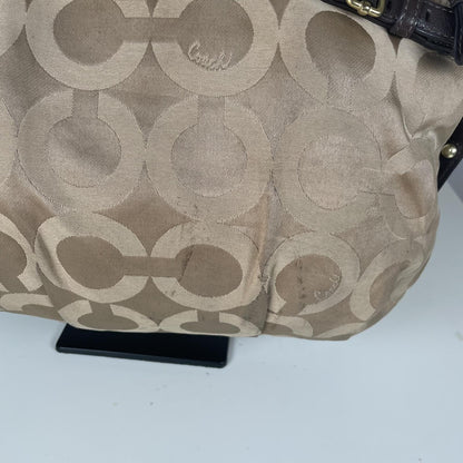 Coach Beige Signature Monogram Shoulder Bag H1182-18650