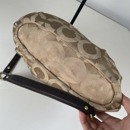 Coach Beige Signature Monogram Shoulder Bag H1182-18650