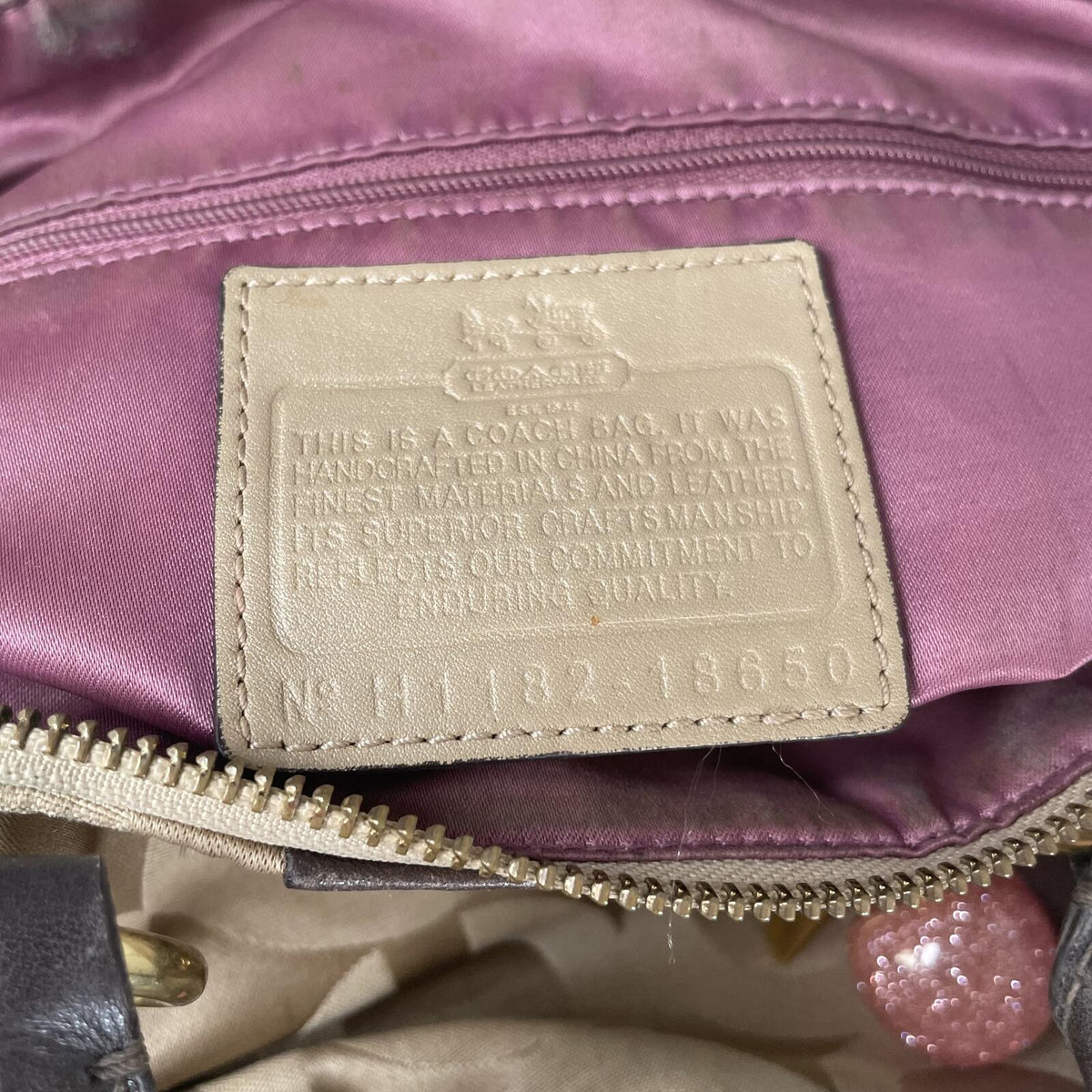 Coach Beige Signature Monogram Shoulder Bag H1182-18650
