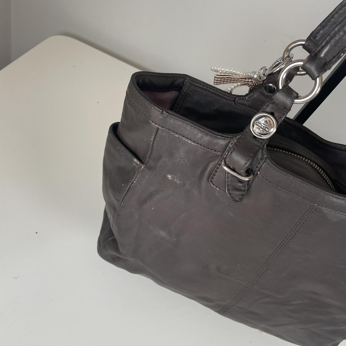 Coach Brown Leather Shoulder Bag F1059-F15457