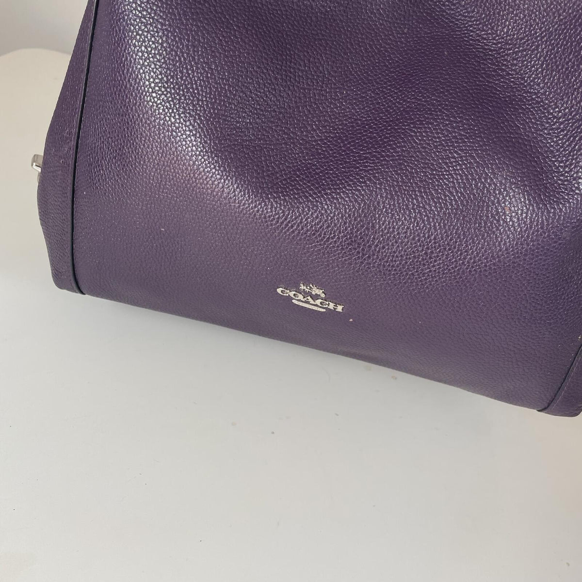 Coach Purple Leather Shoulder Bag Multi Compartment Y2K Hobo Style