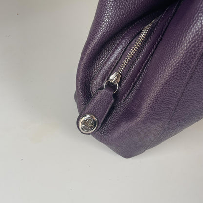 Coach Purple Leather Shoulder Bag Multi Compartment Y2K Hobo Style