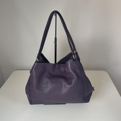 Coach Purple Leather Shoulder Bag Multi Compartment Y2K Hobo Style
