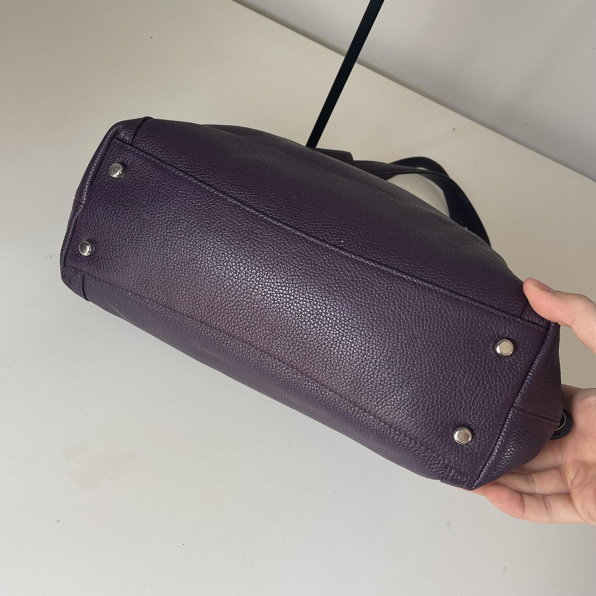 Coach Purple Leather Shoulder Bag Multi Compartment Y2K Hobo Style