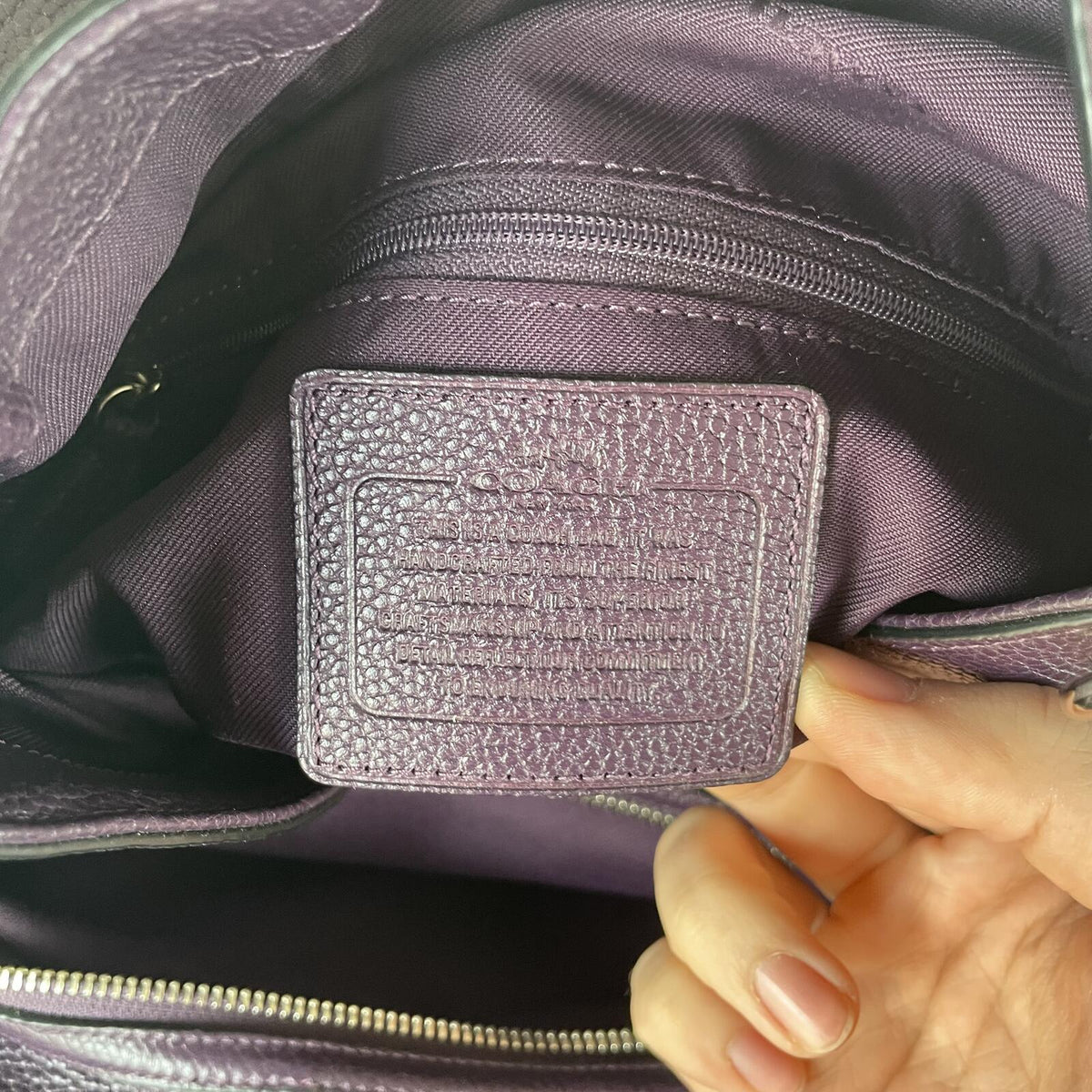 Coach Purple Leather Shoulder Bag Multi Compartment Y2K Hobo Style