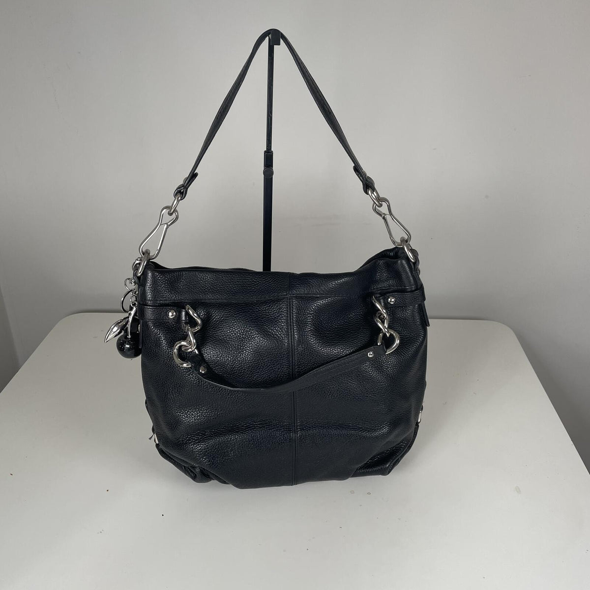 Coach Brooke Black Pebbled Leather Convertible Shoulder Bag L1280-F17165