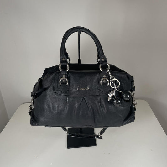 Coach Madison Sabrina Black Leather Handbag Convertible H1173-F15447