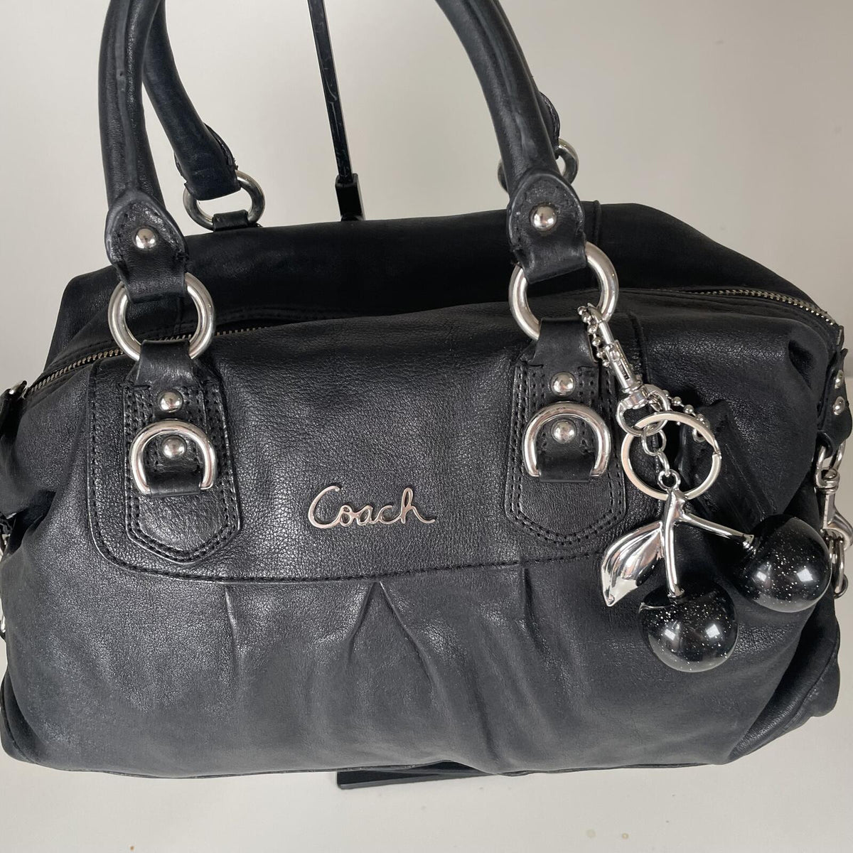 Coach Madison Sabrina Black Leather Handbag Convertible H1173-F15447