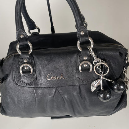 Coach Madison Sabrina Black Leather Handbag Convertible H1173-F15447