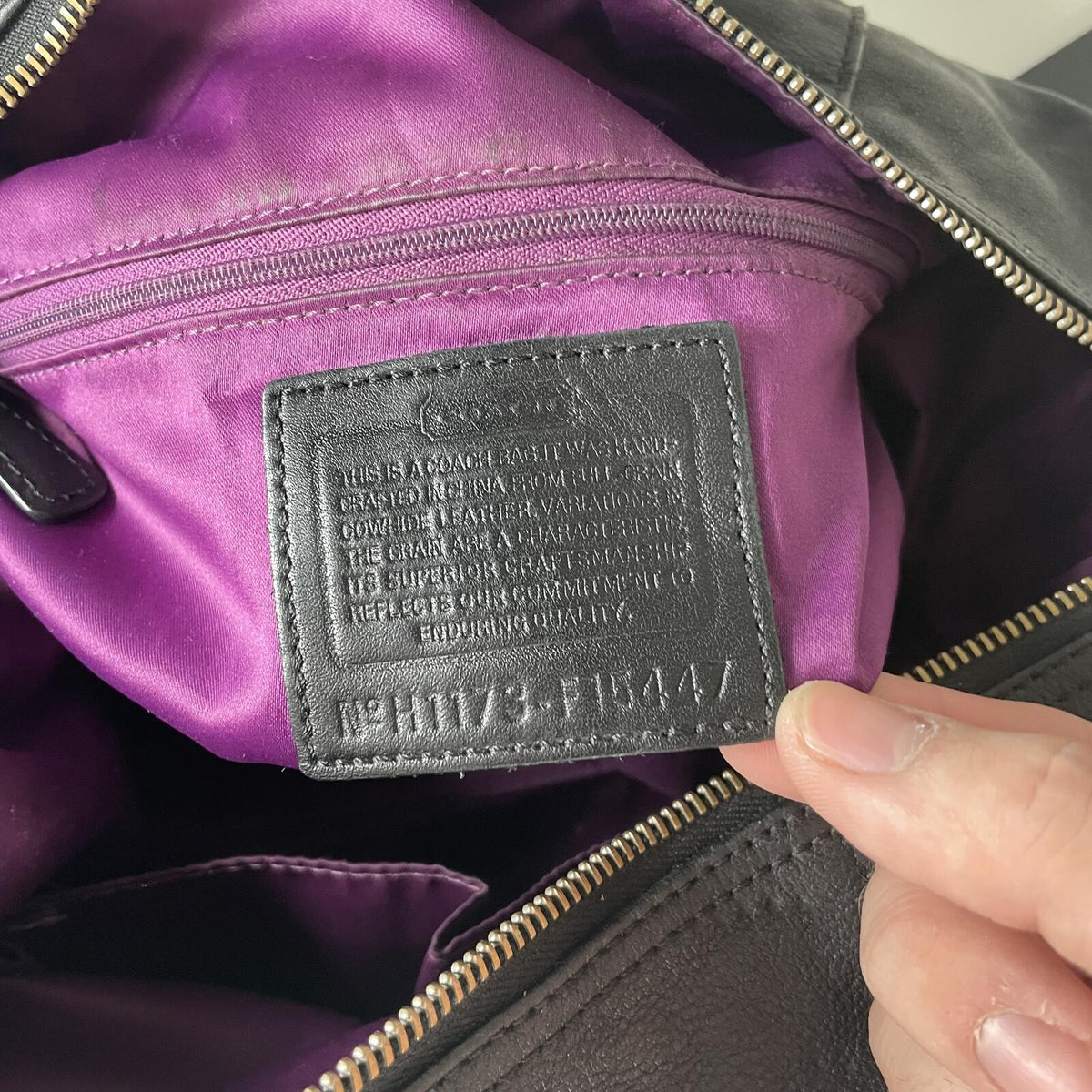Coach Madison Sabrina Black Leather Handbag Convertible H1173-F15447