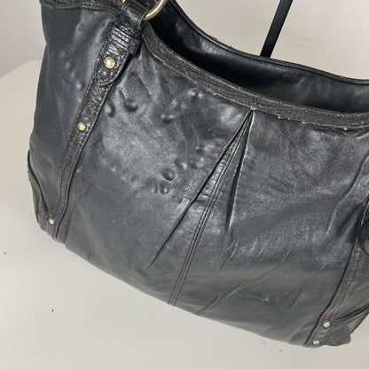 Coach Alexandra Black Leather Gold Chain Shoulder Bag A1320-F20812