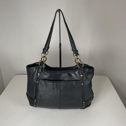 Coach Alexandra Black Leather Gold Chain Shoulder Bag A1320-F20812