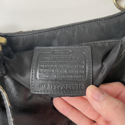 Coach Alexandra Black Leather Gold Chain Shoulder Bag A1320-F20812