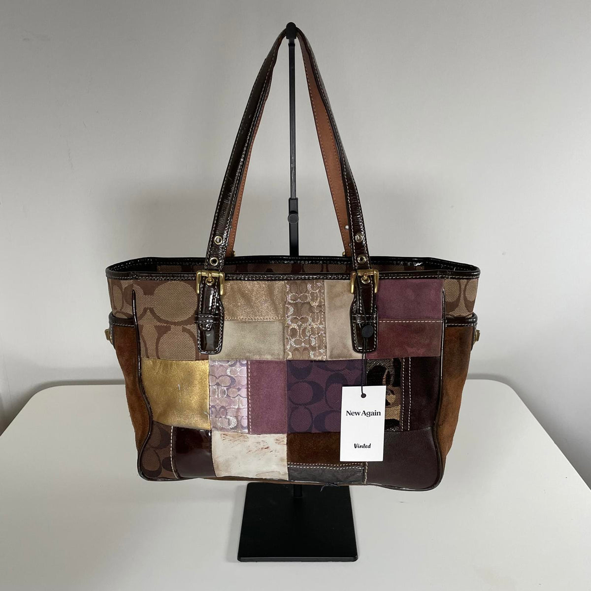 Coach Brown and Purple Patchwork Bag GO5S-9499