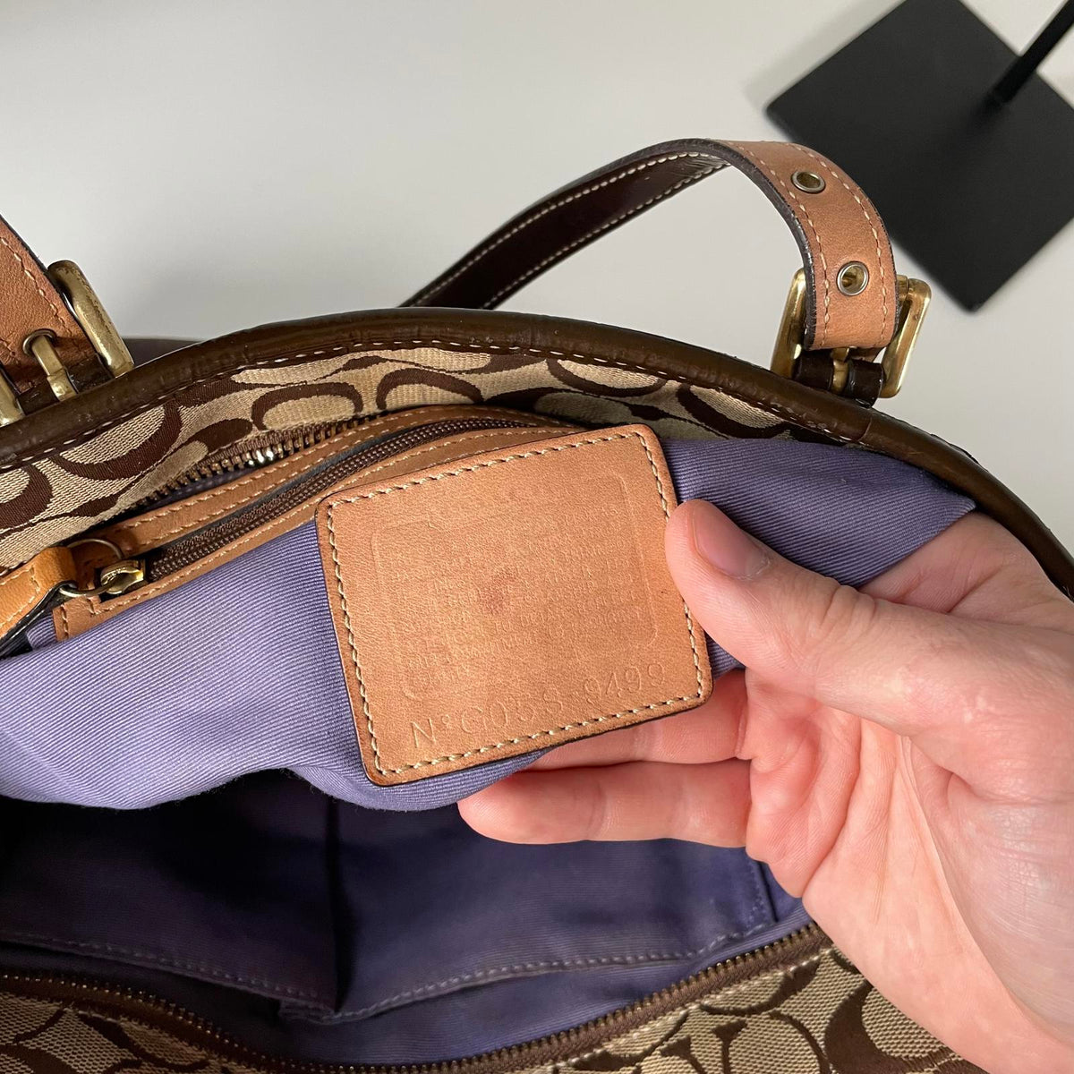 Coach Brown and Purple Patchwork Bag GO5S-9499