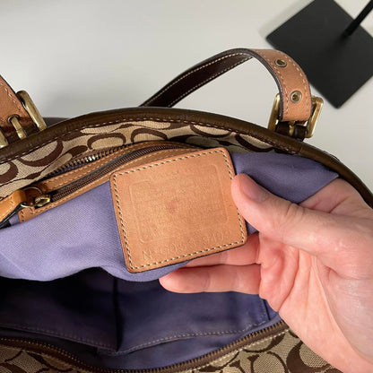 Coach Brown and Purple Patchwork Bag GO5S-9499