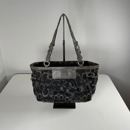 Coach Soho Signature Tote Bag Black and Grey E0982-F13762