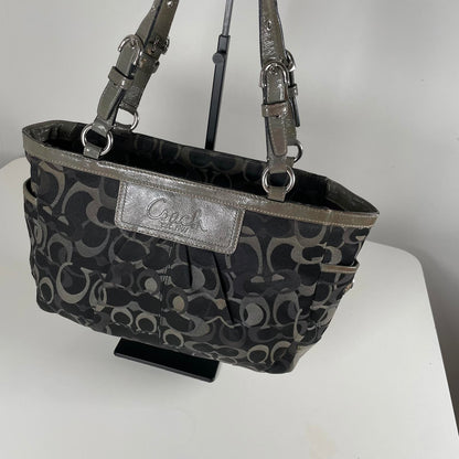 Coach Soho Signature Tote Bag Black and Grey E0982-F13762