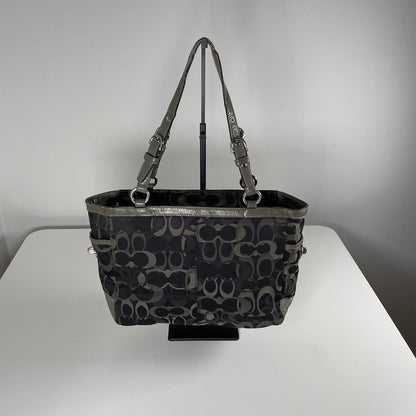 Coach Soho Signature Tote Bag Black and Grey E0982-F13762