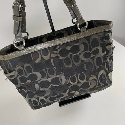 Coach Soho Signature Tote Bag Black and Grey E0982-F13762