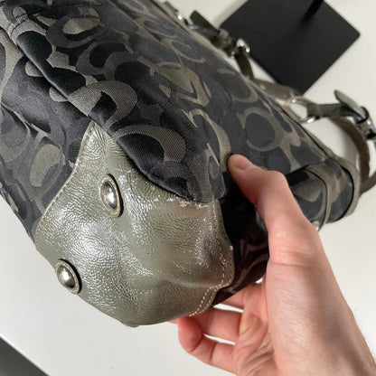 Coach Soho Signature Tote Bag Black and Grey E0982-F13762