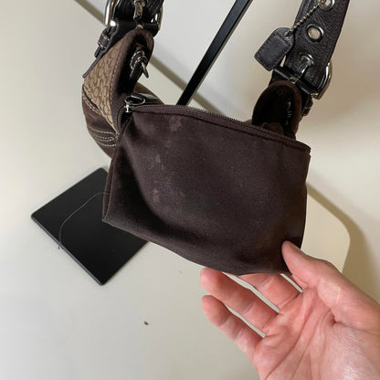 Coach Brown Soho Hobo Signature Logo Handbag G052-2154