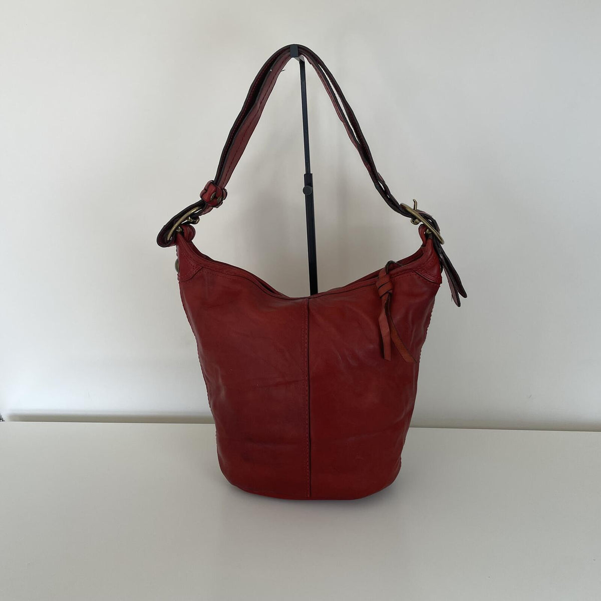 Coach Legacy Red Leather Bucket Convertible Shoulder Bag J0769-11422