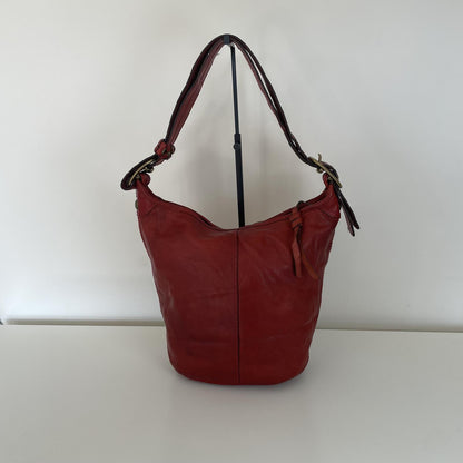 Coach Legacy Red Leather Bucket Convertible Shoulder Bag J0769-11422
