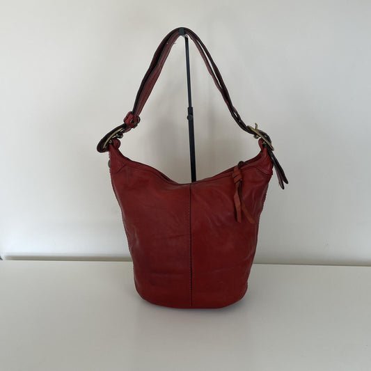 Coach Legacy Red Leather Bucket Convertible Shoulder Bag J0769-11422