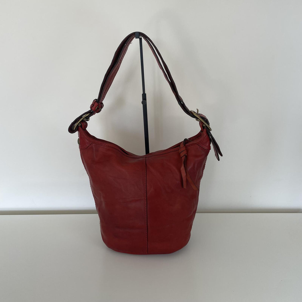 Coach Legacy Red Leather Bucket Convertible Shoulder Bag J0769-11422