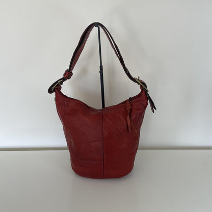 Coach Legacy Red Leather Bucket Convertible Shoulder Bag J0769-11422